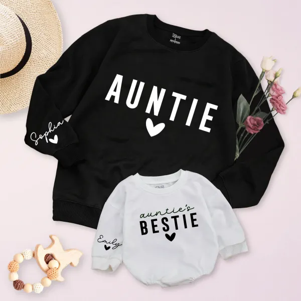 Personalized Auntie and Auntie's Bestie Sweatshirt, Best Gifts